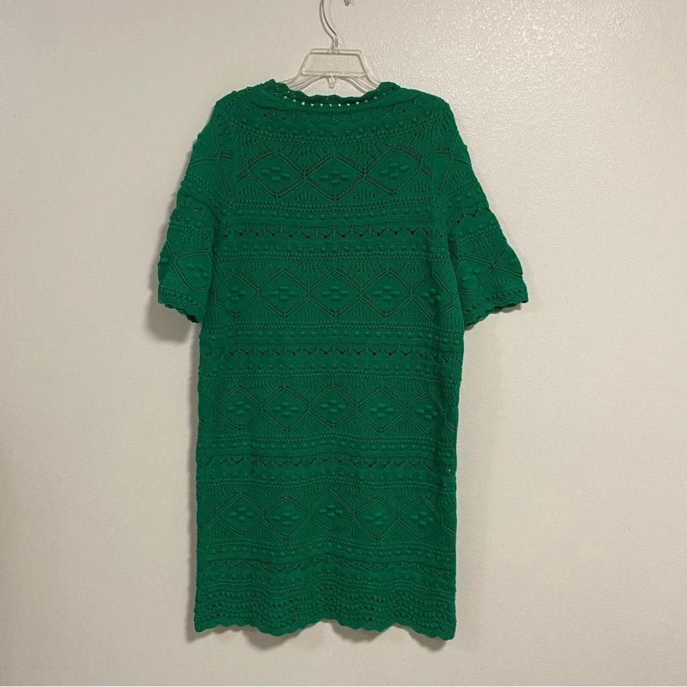 Boden Dress Women’s Size 12R Highland Green Claudia Textured Knit Dress - Picture 7 of 15